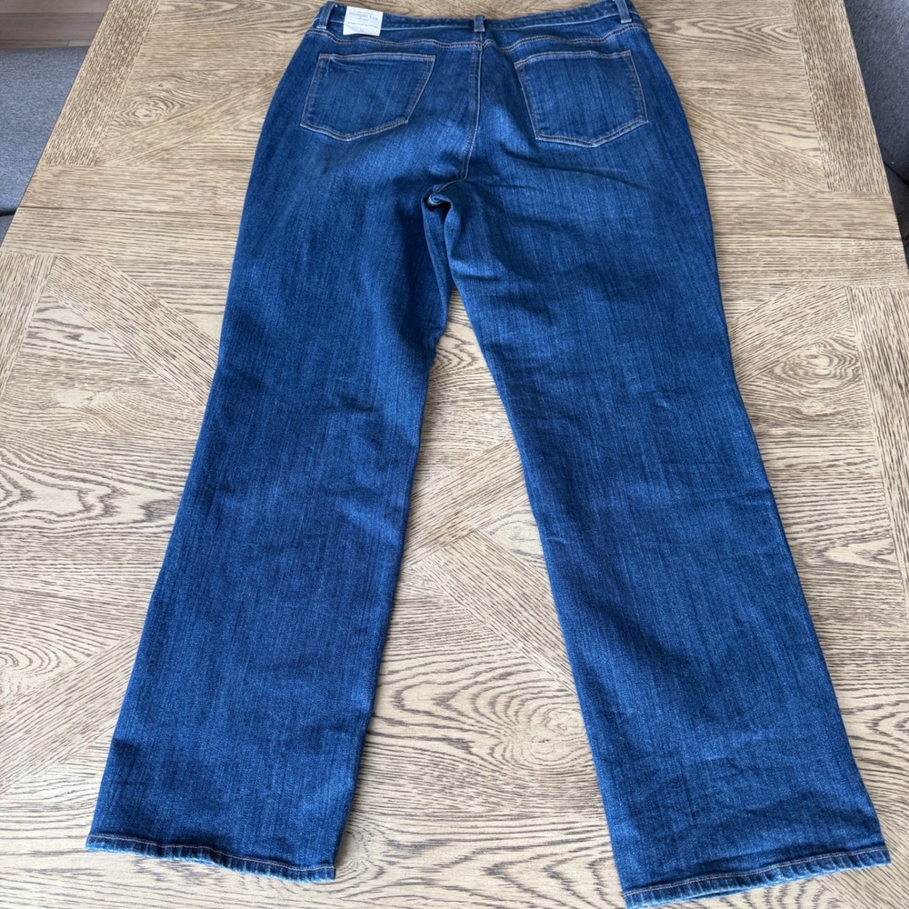Talbots Curvy Straight Leg Jeans Womens 16 High Waist Dark Wash Denim NEW - Picture 3 of 11